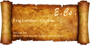 Englender Csaba névjegykártya
